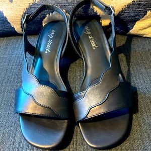 Easy Street SuperFlex Navy/Pearlized 6W Chantell dress sandal